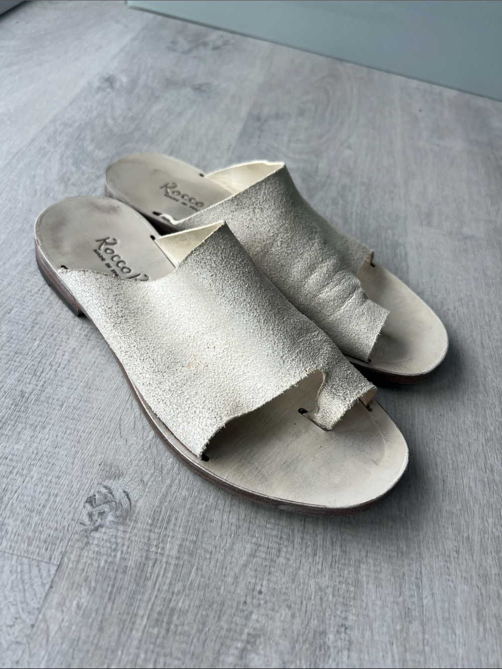 Rocco P. Women's Suede Slide Sandals in Off-White